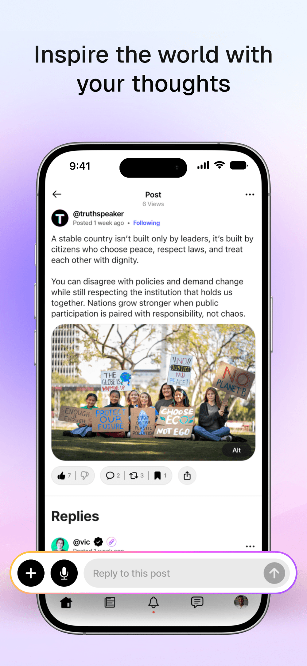 Centrrl app screenshot — chronological feed