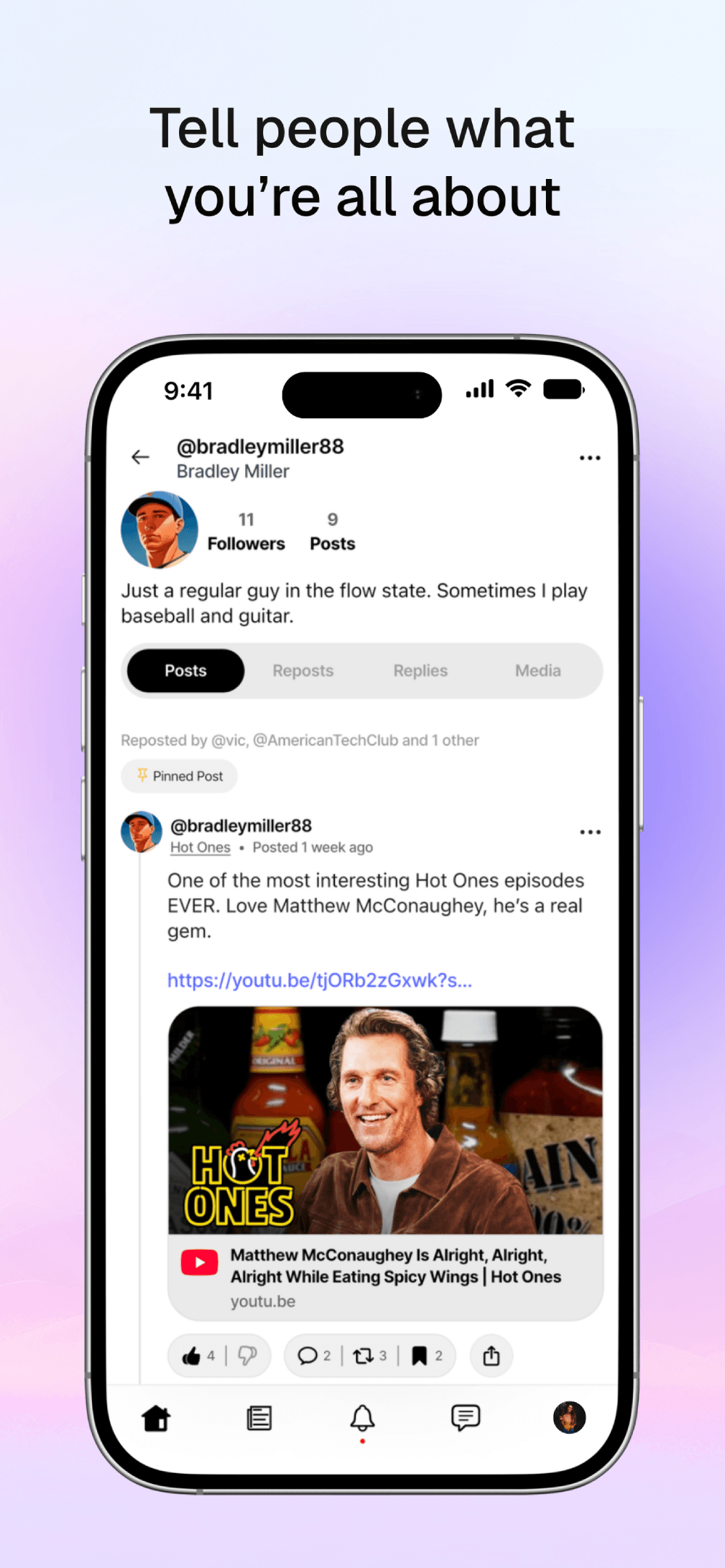 Centrrl app screenshot — chronological feed