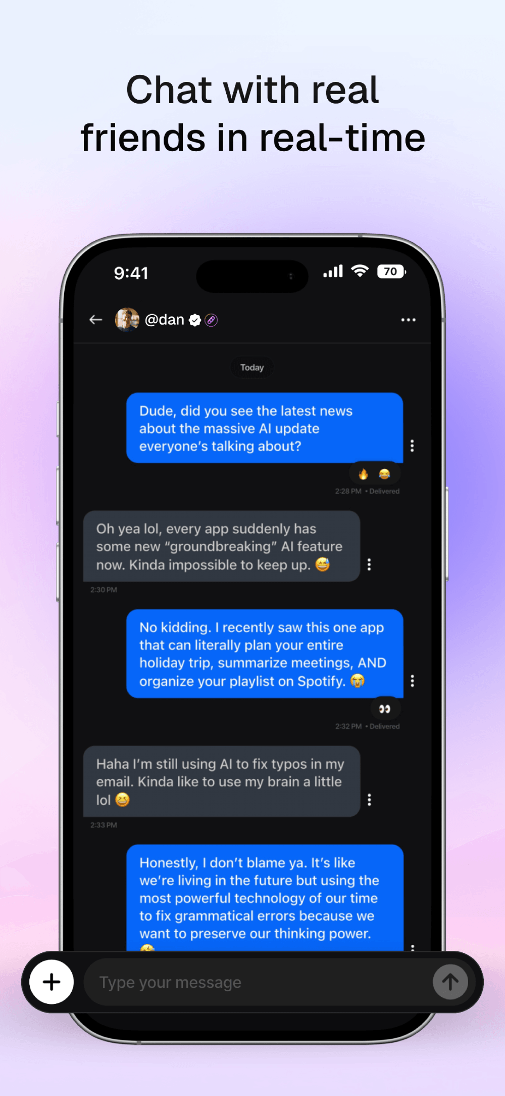 Centrrl app screenshot — chronological feed